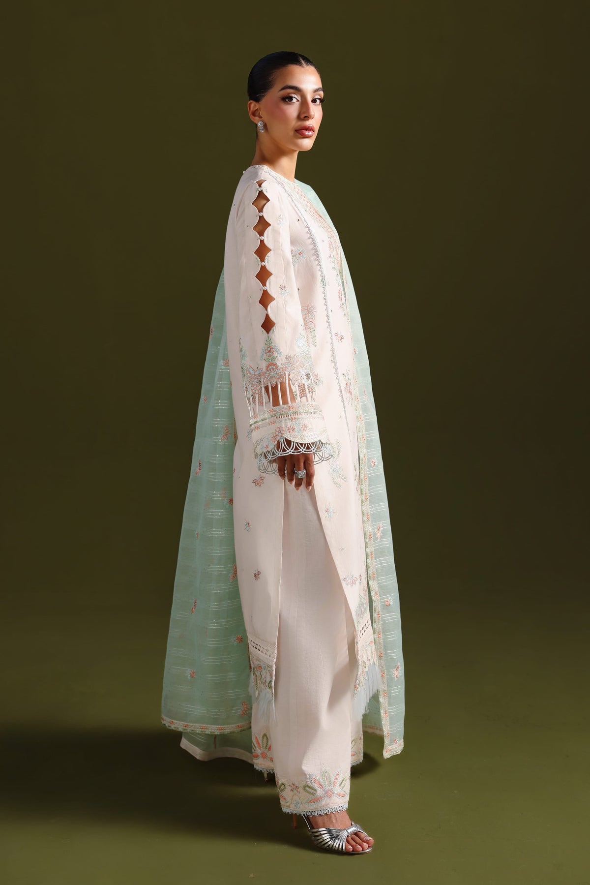 Akbar Aslam | Elan Luxury Lawn 26 | Naazi - Luxury Dress - available at Maria Faisal in UK and USA.