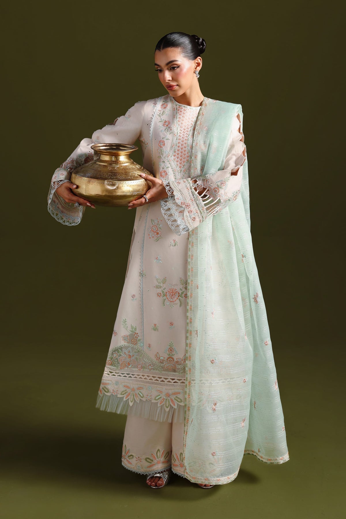 Akbar Aslam | Elan Luxury Lawn 26 | Naazi - Luxury Dress - available at Maria Faisal in UK and USA.