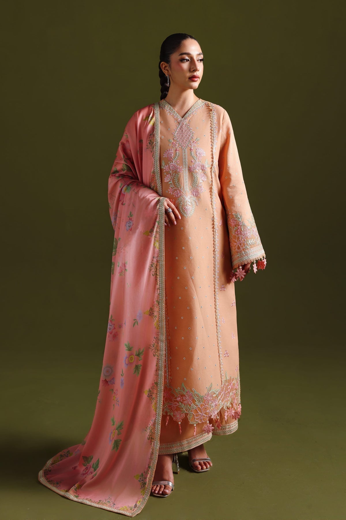 Akbar Aslam | Elan Luxury Lawn 26 | Aaralyn - Luxury Dress - available at Maria Faisal in UK and USA.