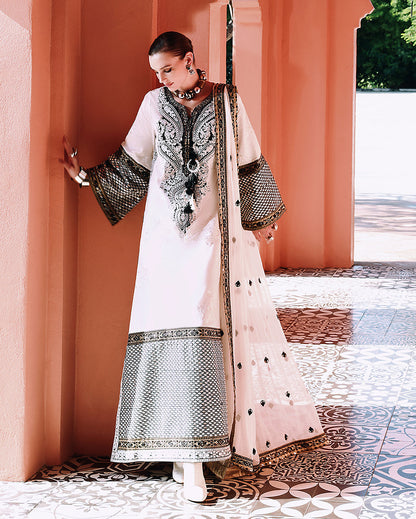 Mushq | Nuvera Raw Silk 26 | Gillian - Luxury Dress - available at Maria Faisal in UK and USA.