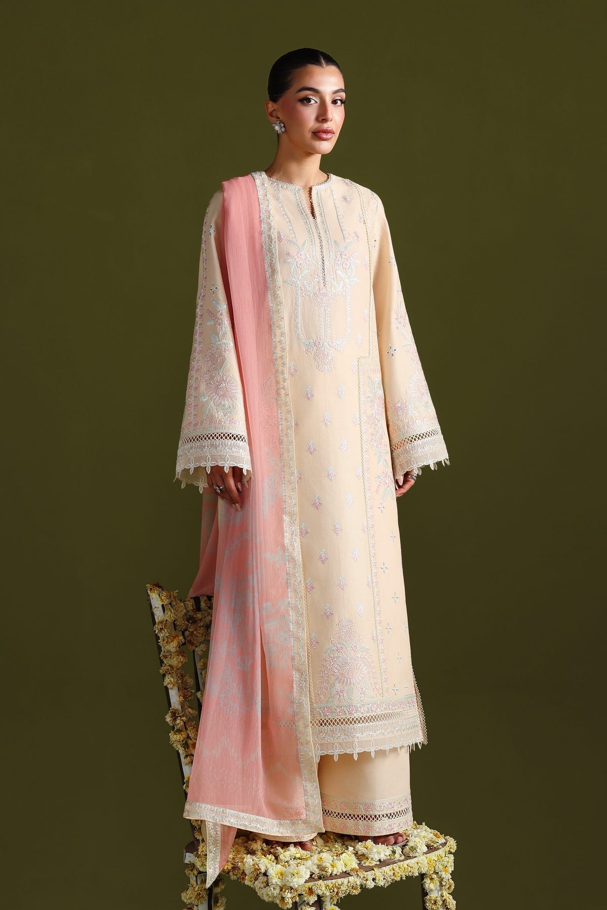 Akbar Aslam | Elan Luxury Lawn 26 | Esmira - Luxury Dress - available at Maria Faisal in UK and USA.
