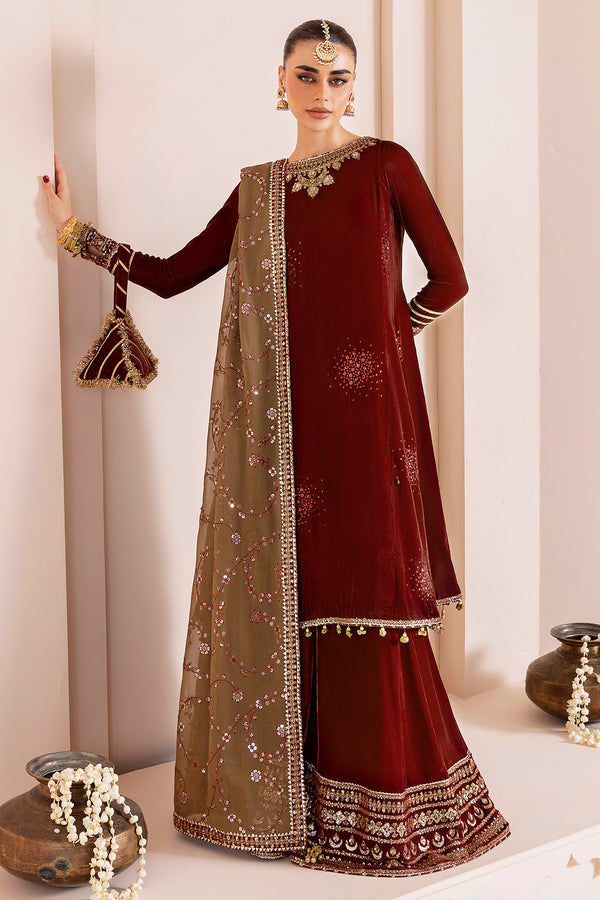 Jazmin | Chandni Velvet Formals 25 | Embroidered Velvet Formal CVF D-07 - Ladies Clothes - Maria Faisal
