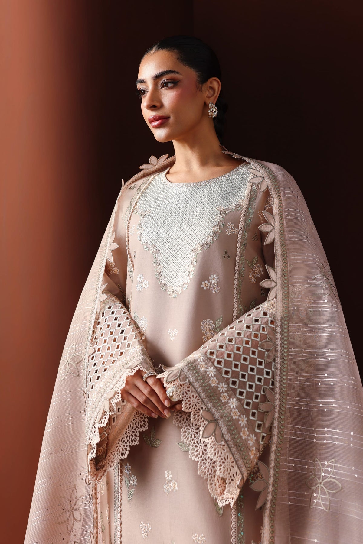 Akbar Aslam | Elan Luxury Lawn 26 | Yasmina - Luxury Dress - available at Maria Faisal in UK and USA.