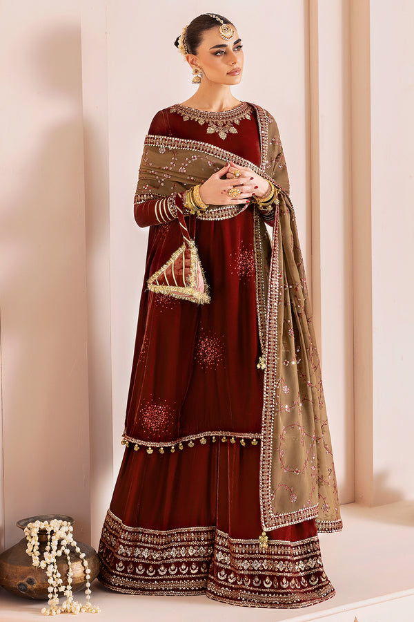 Jazmin | Chandni Velvet Formals 25 | Embroidered Velvet Formal CVF D-07 - Ladies Clothes - Maria Faisal