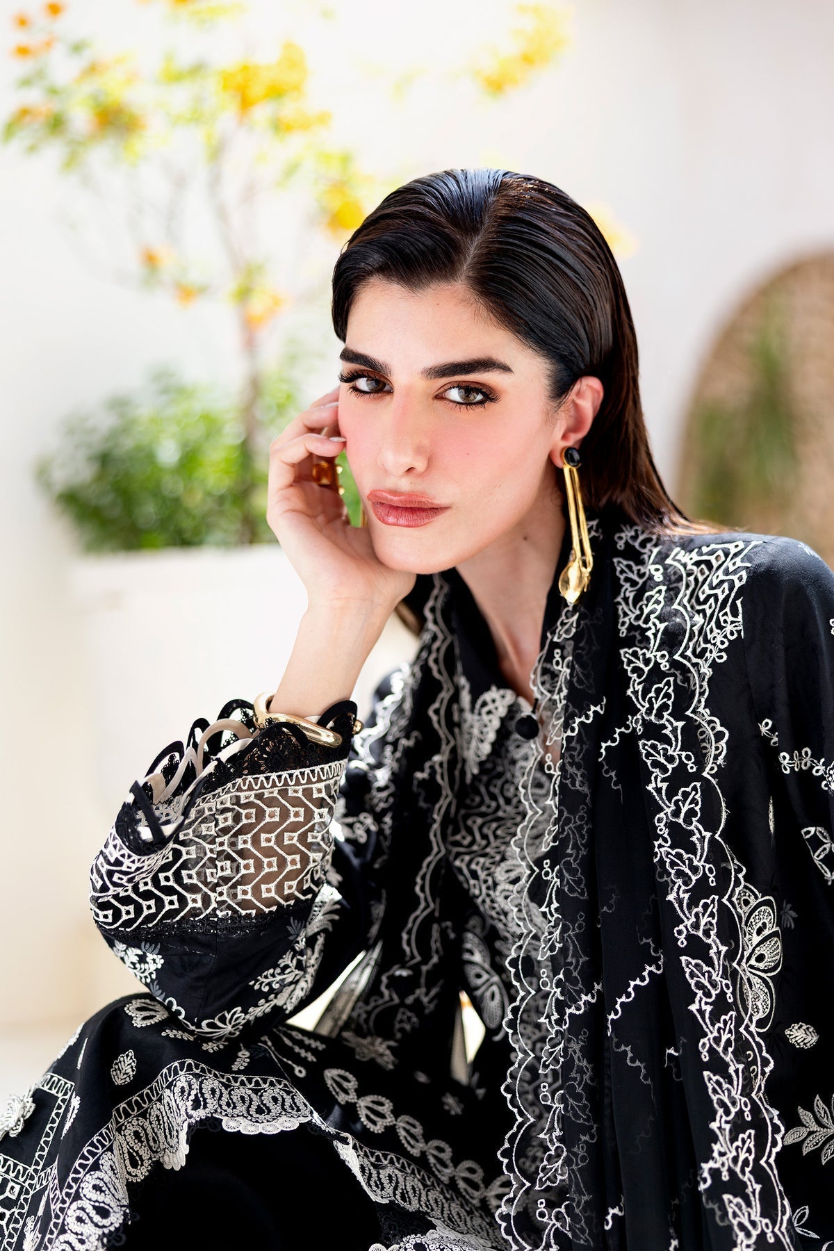 Qalamkar | Casual Pret 26 | PA-06 ECLIPSE - Dress - available at Maria Faisal in UK and USA.