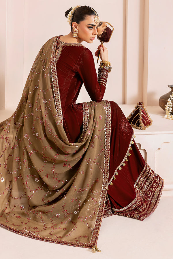 Jazmin | Chandni Velvet Formals 25 | Embroidered Velvet Formal CVF D-07 - Ladies Clothes - Maria Faisal