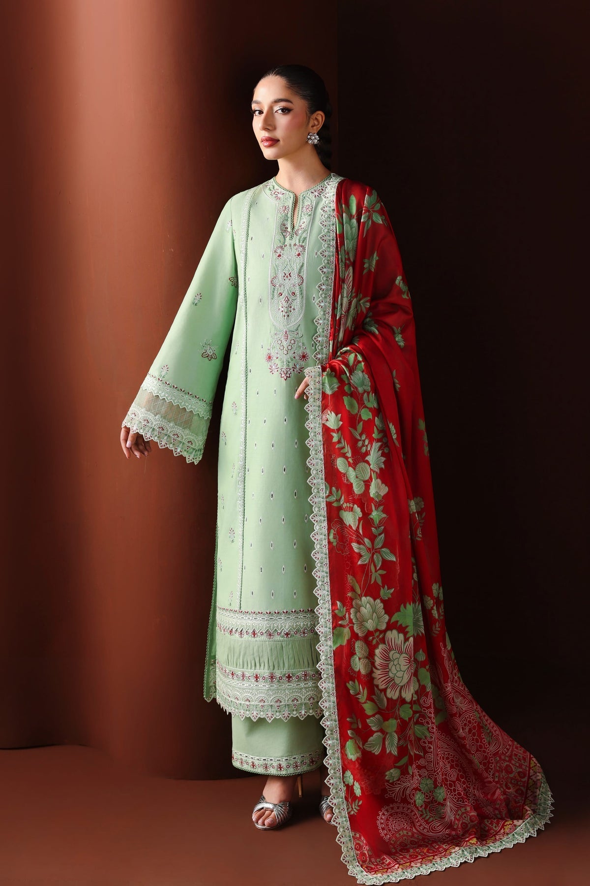 Akbar Aslam | Elan Luxury Lawn 26 | Almira - Luxury Dress - available at Maria Faisal in UK and USA.