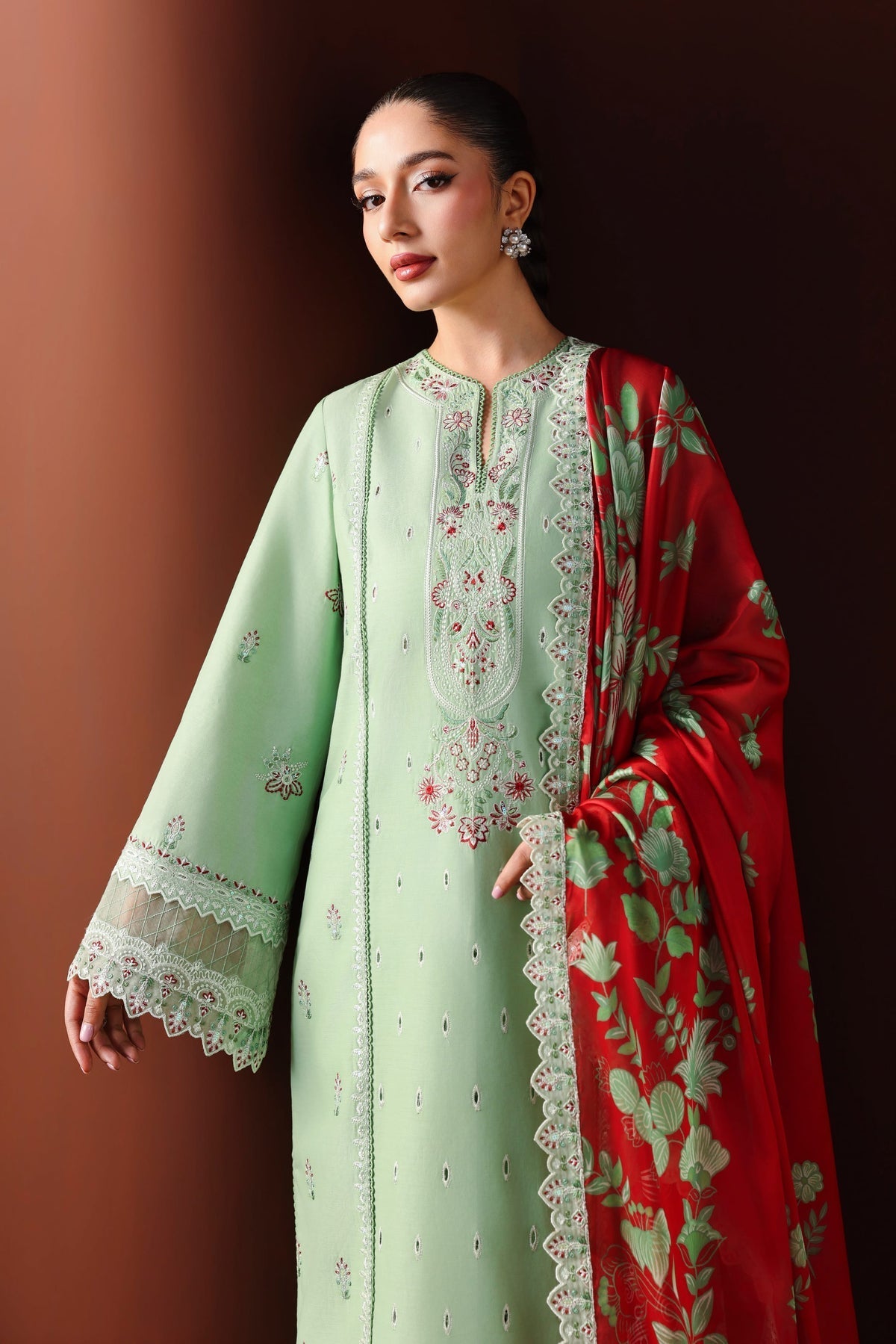 Akbar Aslam | Elan Luxury Lawn 26 | Almira - Luxury Dress - available at Maria Faisal in UK and USA.