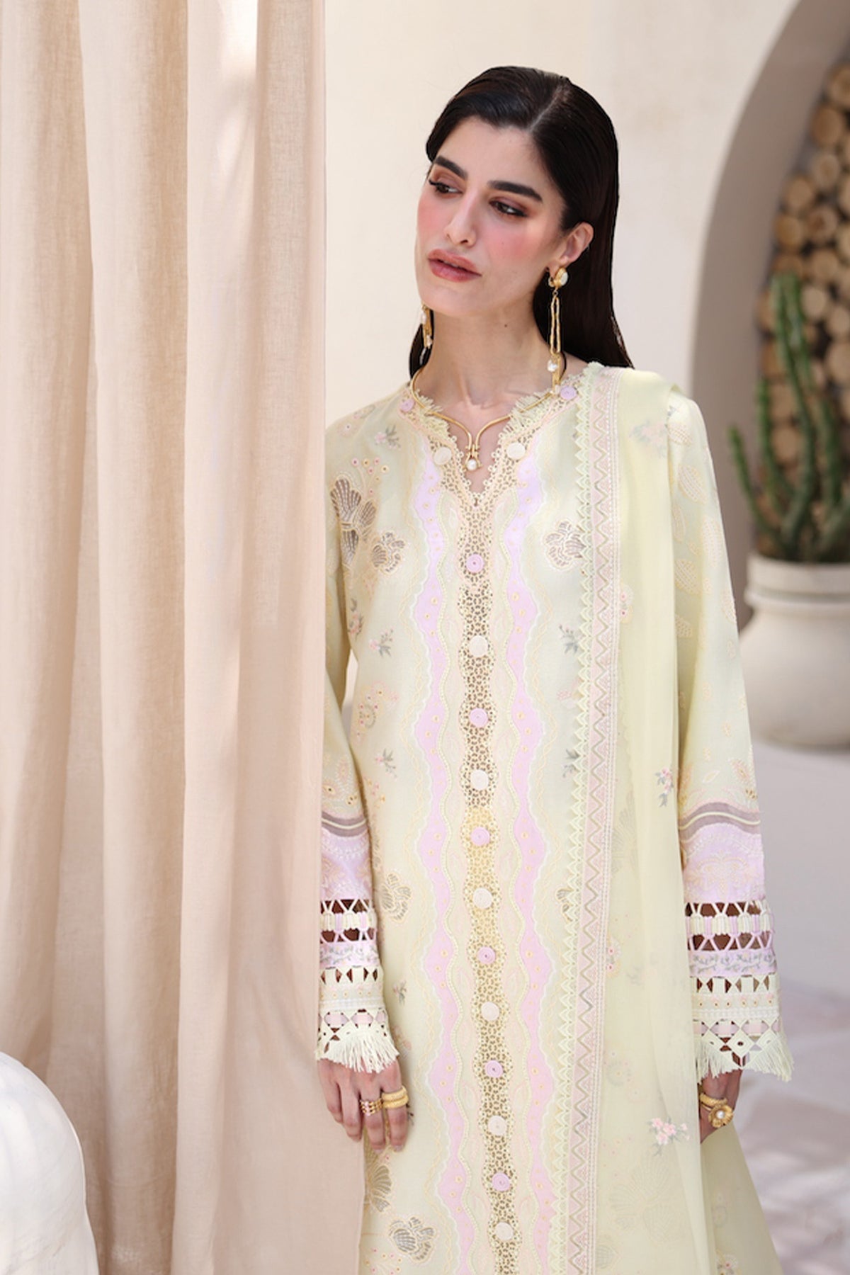 Qalamkar | Casual Pret 26 | PA-02 DAWN - Dress - available at Maria Faisal in UK and USA.