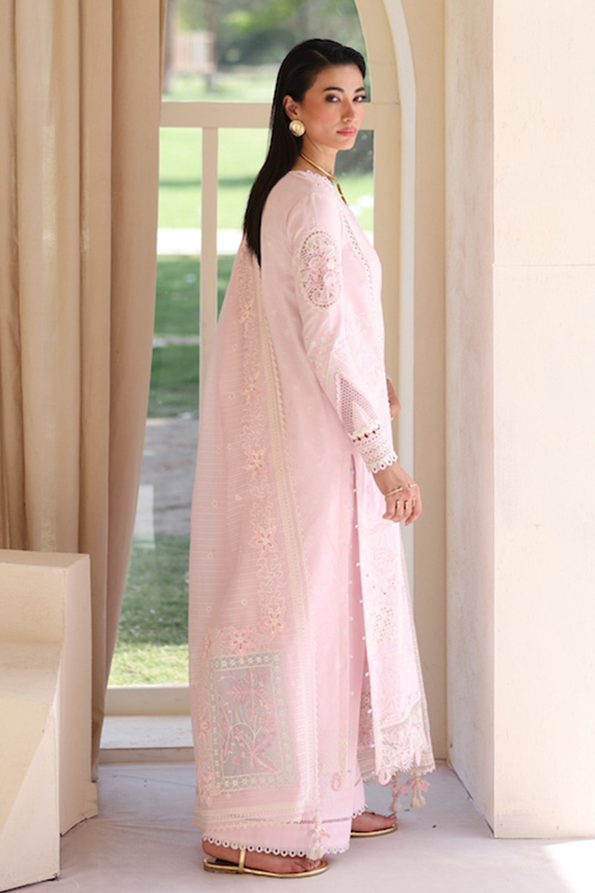Qalamkar | Casual Pret 26 | PA-08 FEATHER - Dress - available at Maria Faisal in UK and USA.