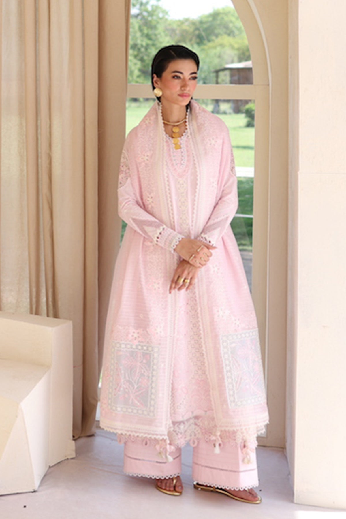 Qalamkar | Casual Pret 26 | PA-08 FEATHER - Dress - available at Maria Faisal in UK and USA.