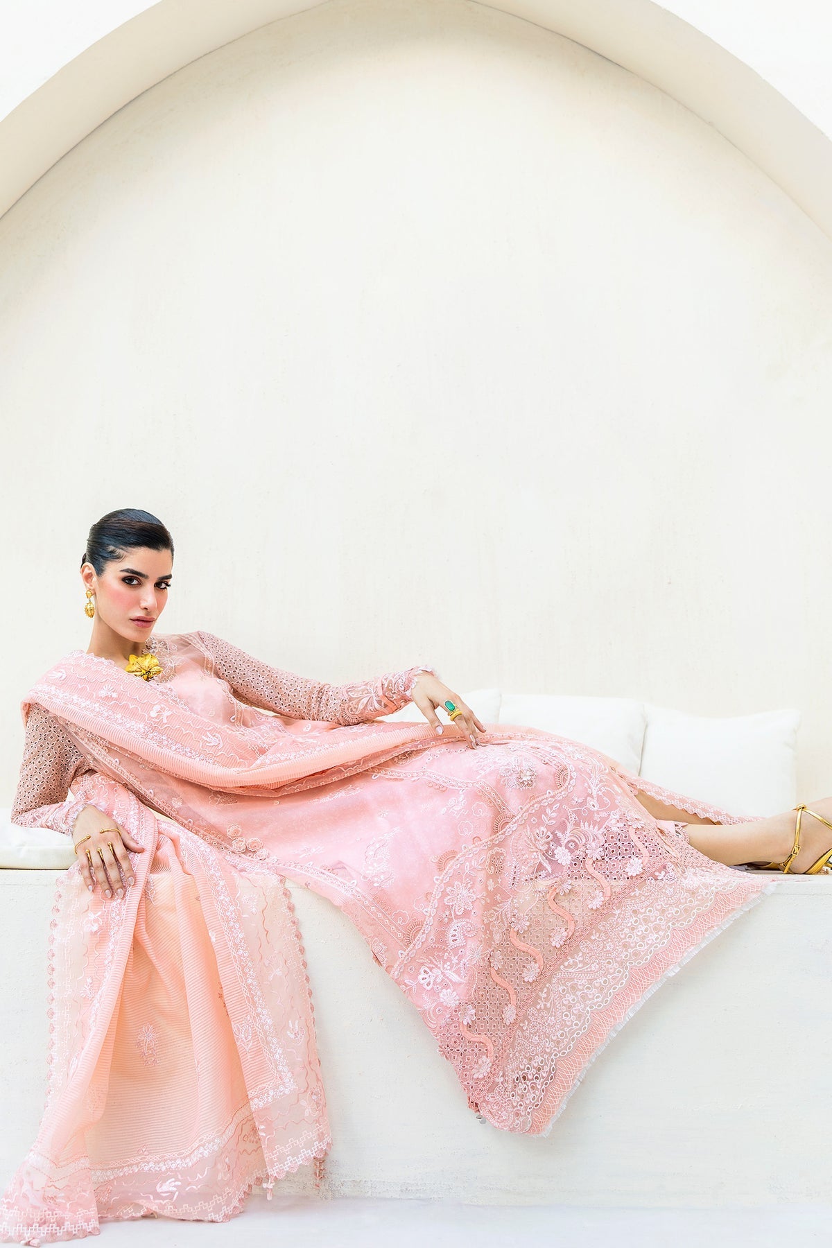 Qalamkar | Casual Pret 26 | PA-07 BLOOM - Dress - available at Maria Faisal in UK and USA.
