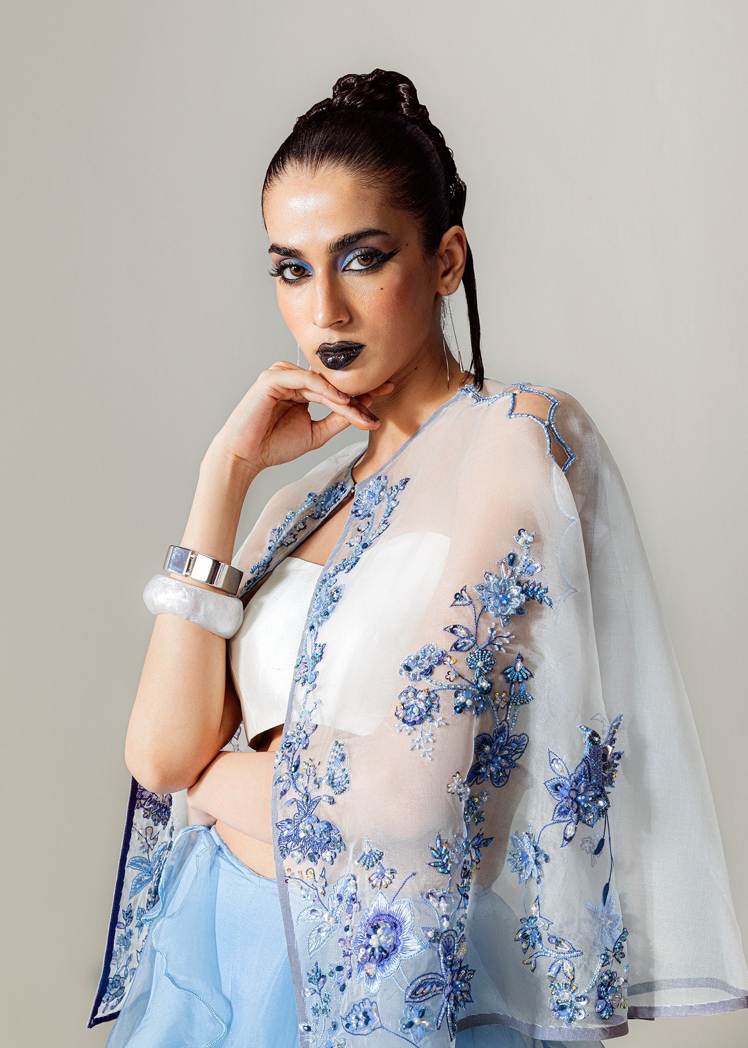 Mahum Asad | The Sirens | Sky Whispers - Formal Dress - available at Maria Faisal in UK and USA.