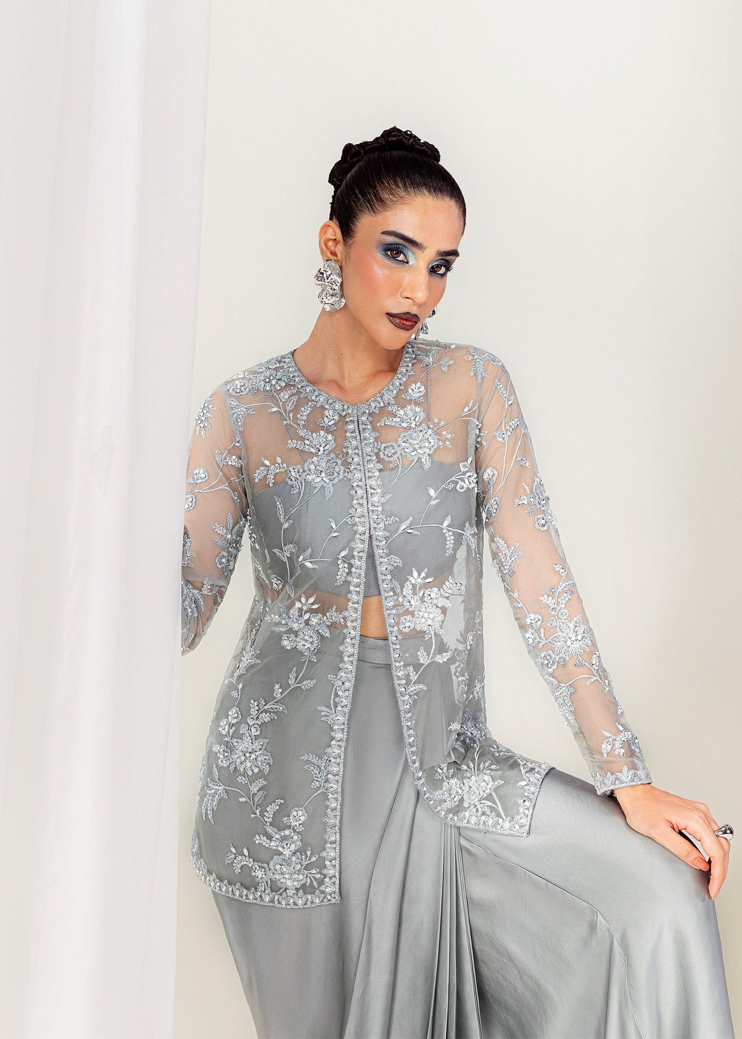 Mahum Asad | The Sirens | Moonlit - Formal Dress - available at Maria Faisal in UK and USA.