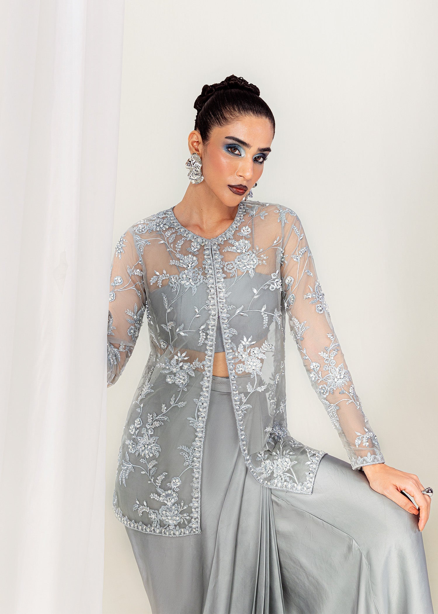 Mahum Asad | The Sirens | Moonlit - Formal Dress - available at Maria Faisal in UK and USA.