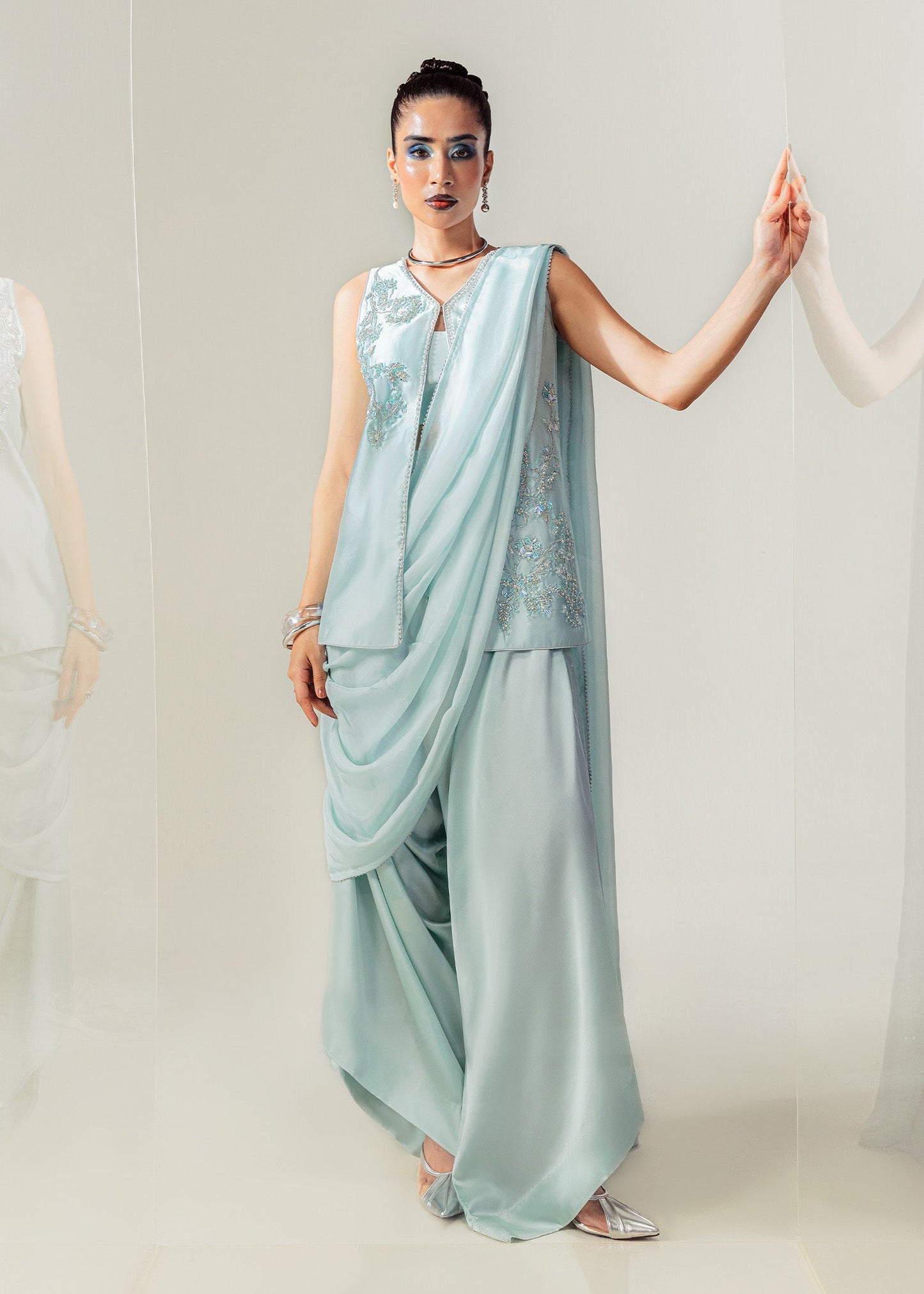 Mahum Asad | The Sirens | Silken Frost - Formal Dress - available at Maria Faisal in UK and USA.