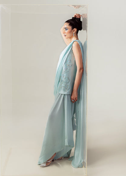 Mahum Asad | The Sirens | Silken Frost - Formal Dress - available at Maria Faisal in UK and USA.