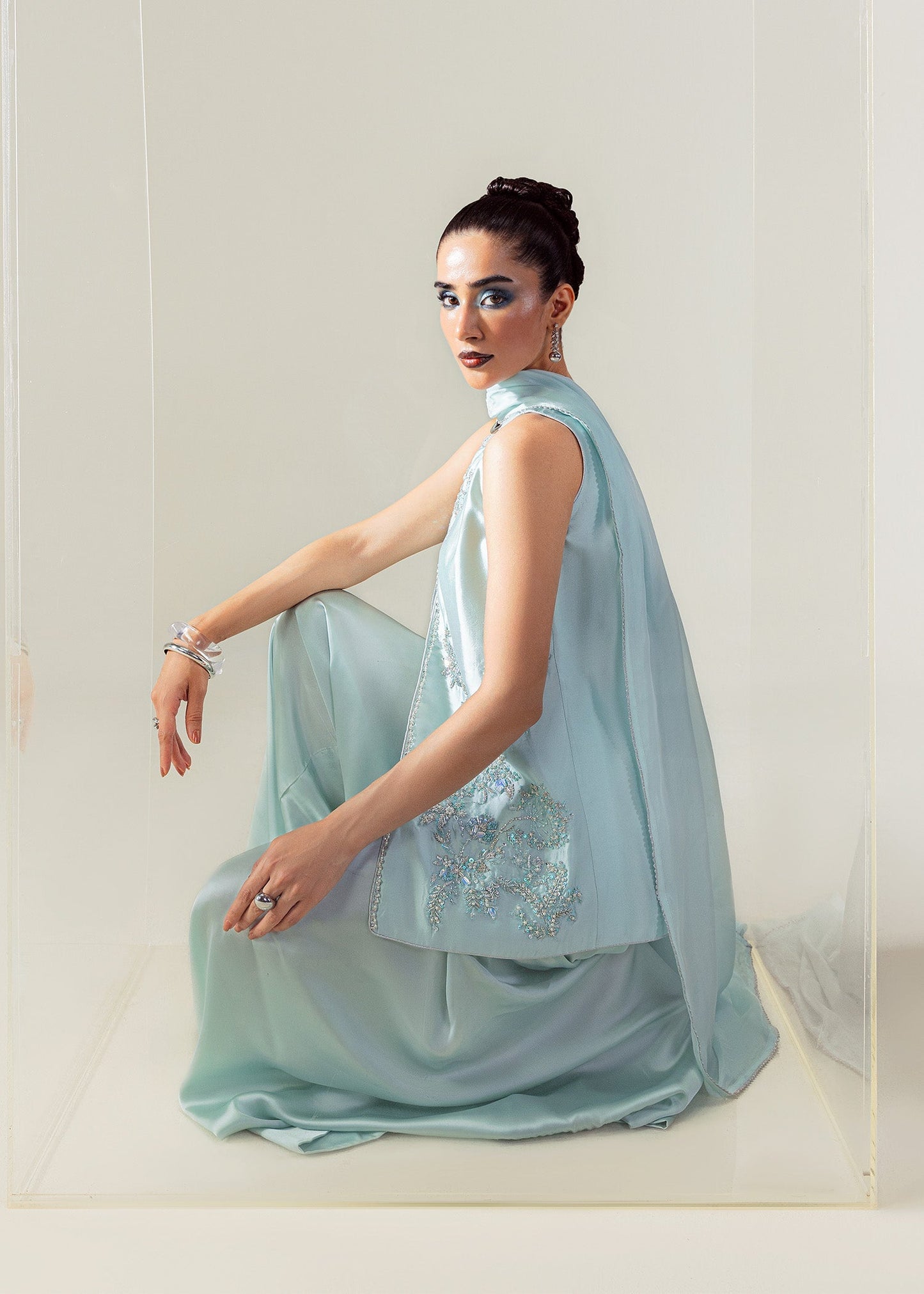 Mahum Asad | The Sirens | Silken Frost - Formal Dress - available at Maria Faisal in UK and USA.