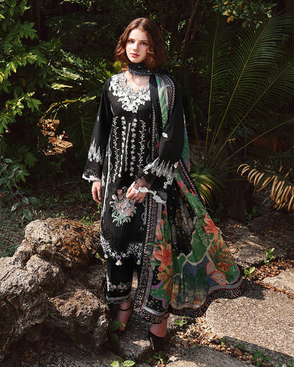 Mushq | The Secret Garden Lawn | Nightshade Bloom - Luxury Dress - available at Maria Faisal in UK and USA.