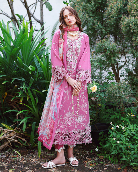 Mushq | The Secret Garden Lawn | Mystic Camellia - Luxury Dress - available at Maria Faisal in UK and USA.