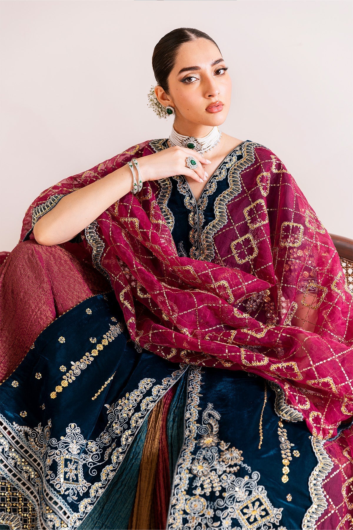 Mehroob – authentic Pakistani dress from the Makhmal Luxury Velvet Edit collection for women in the UK