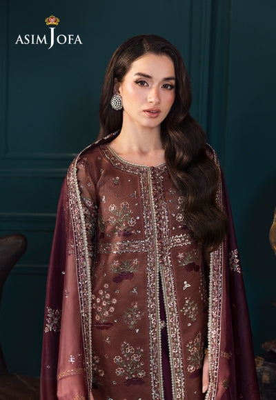 Asim Jofa | Lumiere Formals | AJLFC-08 EMBROIDERED JAVERIA NET - Formal Dress - available at Maria Faisal in UK and USA.
