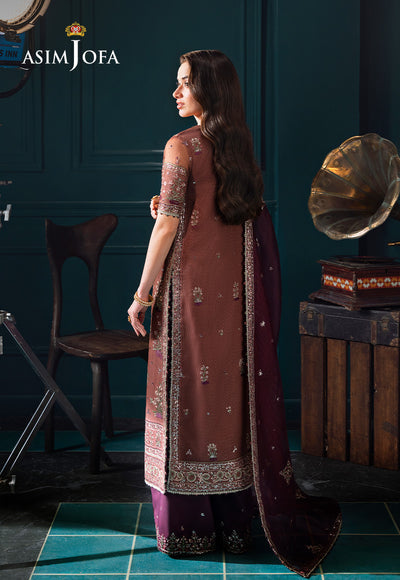 Asim Jofa | Lumiere Formals | AJLFC-08 EMBROIDERED JAVERIA NET - Formal Dress - available at Maria Faisal in UK and USA.