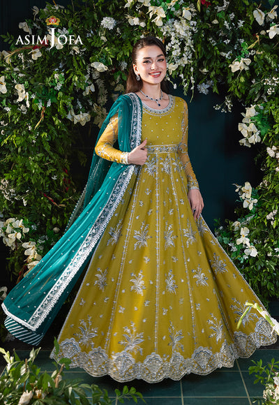 Asim Jofa | Lumiere Formals | AJLFC-10 EMBROIDERED NET - Formal Dress - available at Maria Faisal in UK and USA.
