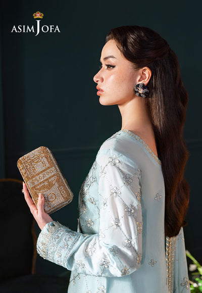 Asim Jofa | Lumiere Formals | AJLFC-01 EMBROIDERED PAPER COTTON - Formal Dress - available at Maria Faisal in UK and USA.