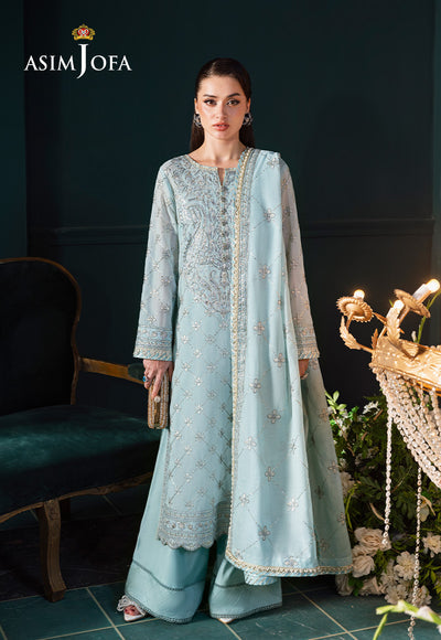 Asim Jofa | Lumiere Formals | AJLFC-01 EMBROIDERED PAPER COTTON - Formal Dress - available at Maria Faisal in UK and USA.
