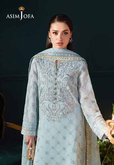 Asim Jofa | Lumiere Formals | AJLFC-01 EMBROIDERED PAPER COTTON - Formal Dress - available at Maria Faisal in UK and USA.