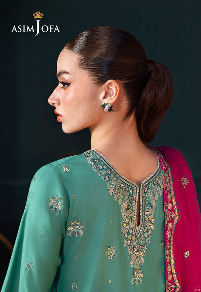 Asim Jofa | Lumiere Formals | AJLFC-04 EMBROIDERED RAW SILK - Formal Dress - available at Maria Faisal in UK and USA.