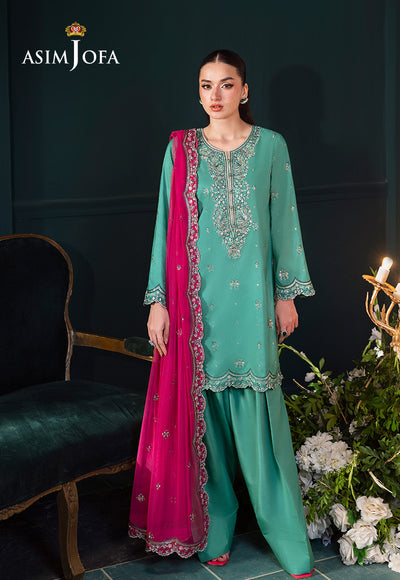 Asim Jofa | Lumiere Formals | AJLFC-04 EMBROIDERED RAW SILK - Formal Dress - available at Maria Faisal in UK and USA.