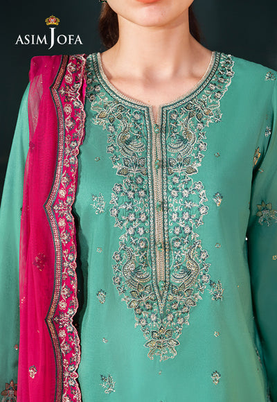 Asim Jofa | Lumiere Formals | AJLFC-04 EMBROIDERED RAW SILK - Formal Dress - available at Maria Faisal in UK and USA.