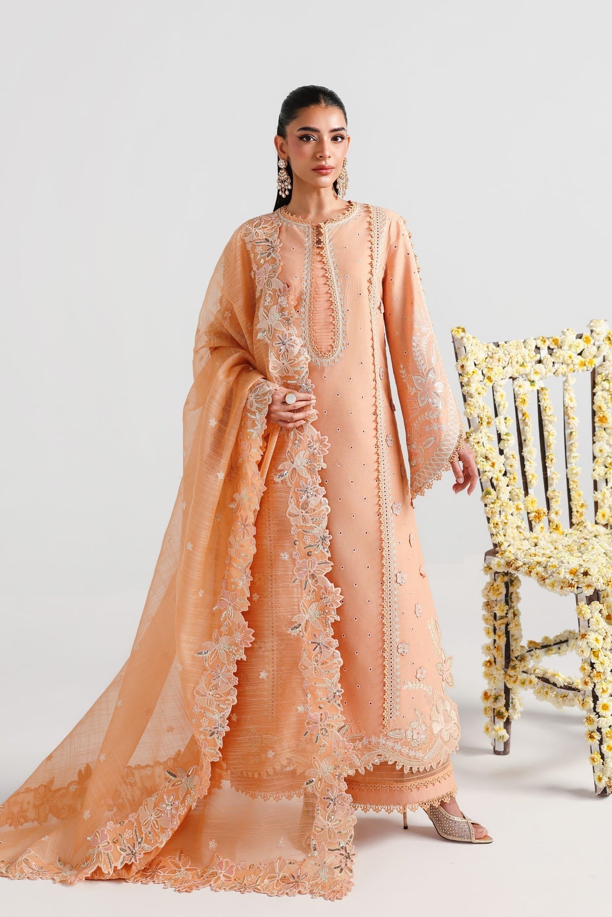 Akbar Aslam | Elan Luxury Lawn 26 | Ravina - Luxury Dress - available at Maria Faisal in UK and USA.