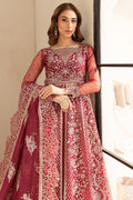 Farasha | Lu Zella Premium Formals 25 | Carmine Allure - Ladies Clothes - Maria Faisal