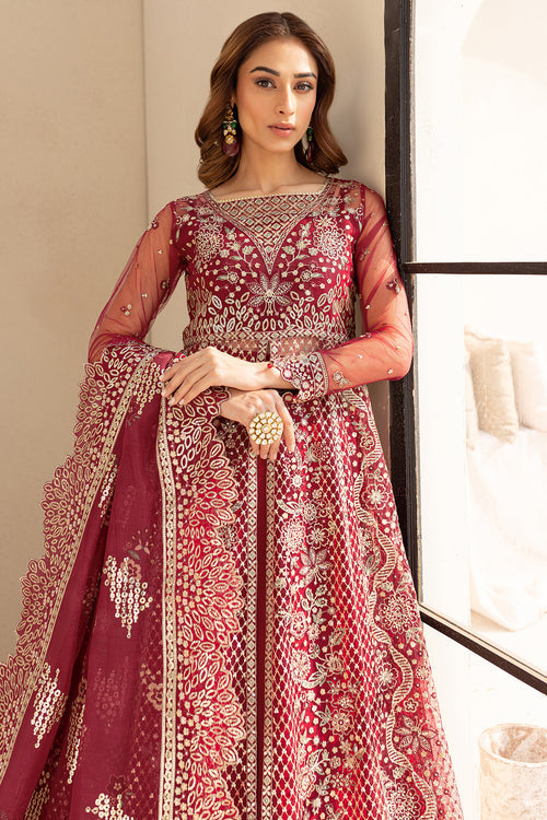 Farasha | Lu Zella Premium Formals 25 | Carmine Allure - Ladies Clothes - Maria Faisal