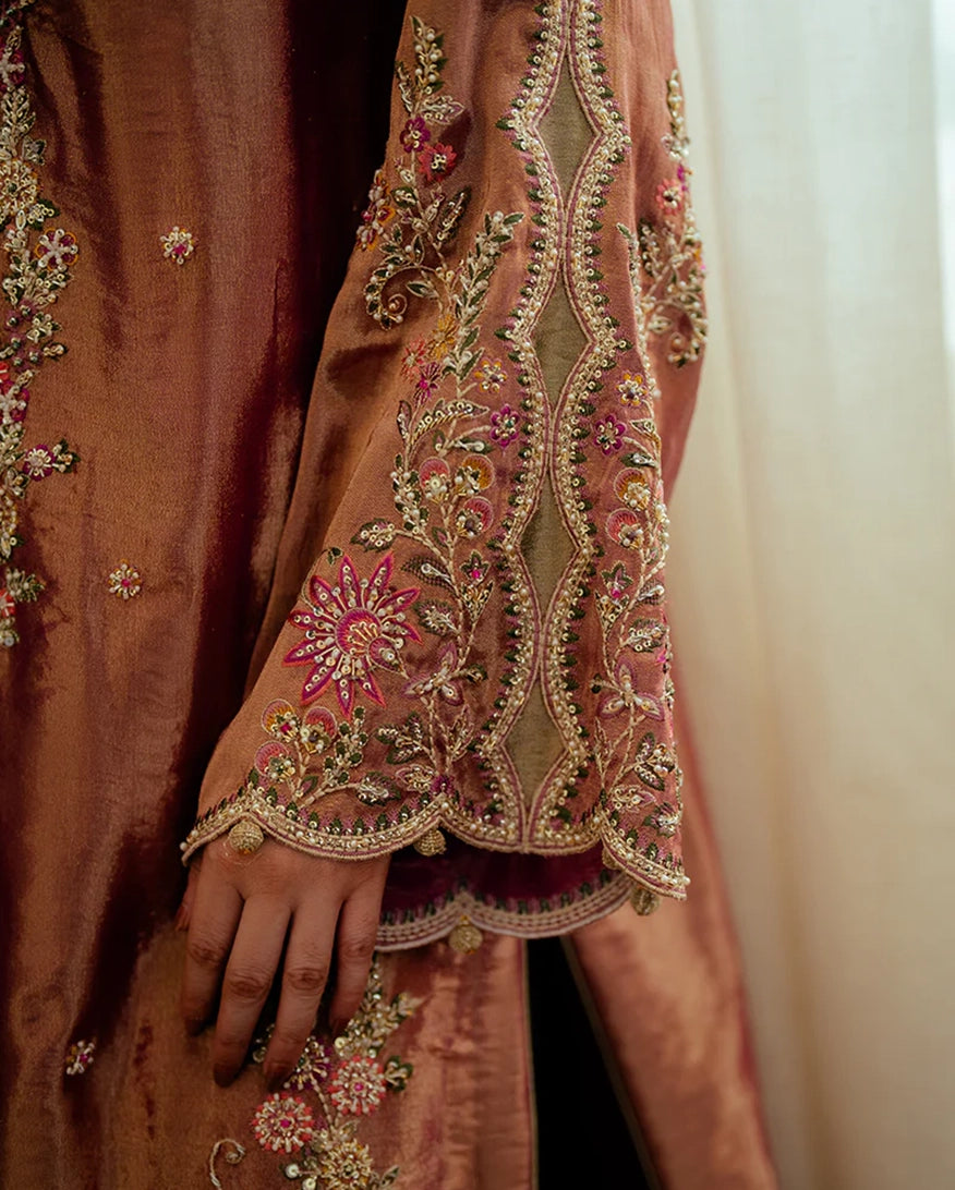 Mushq | Sunehri Lama Silk | Seema - Formal Dress - available at Maria Faisal in UK and USA.