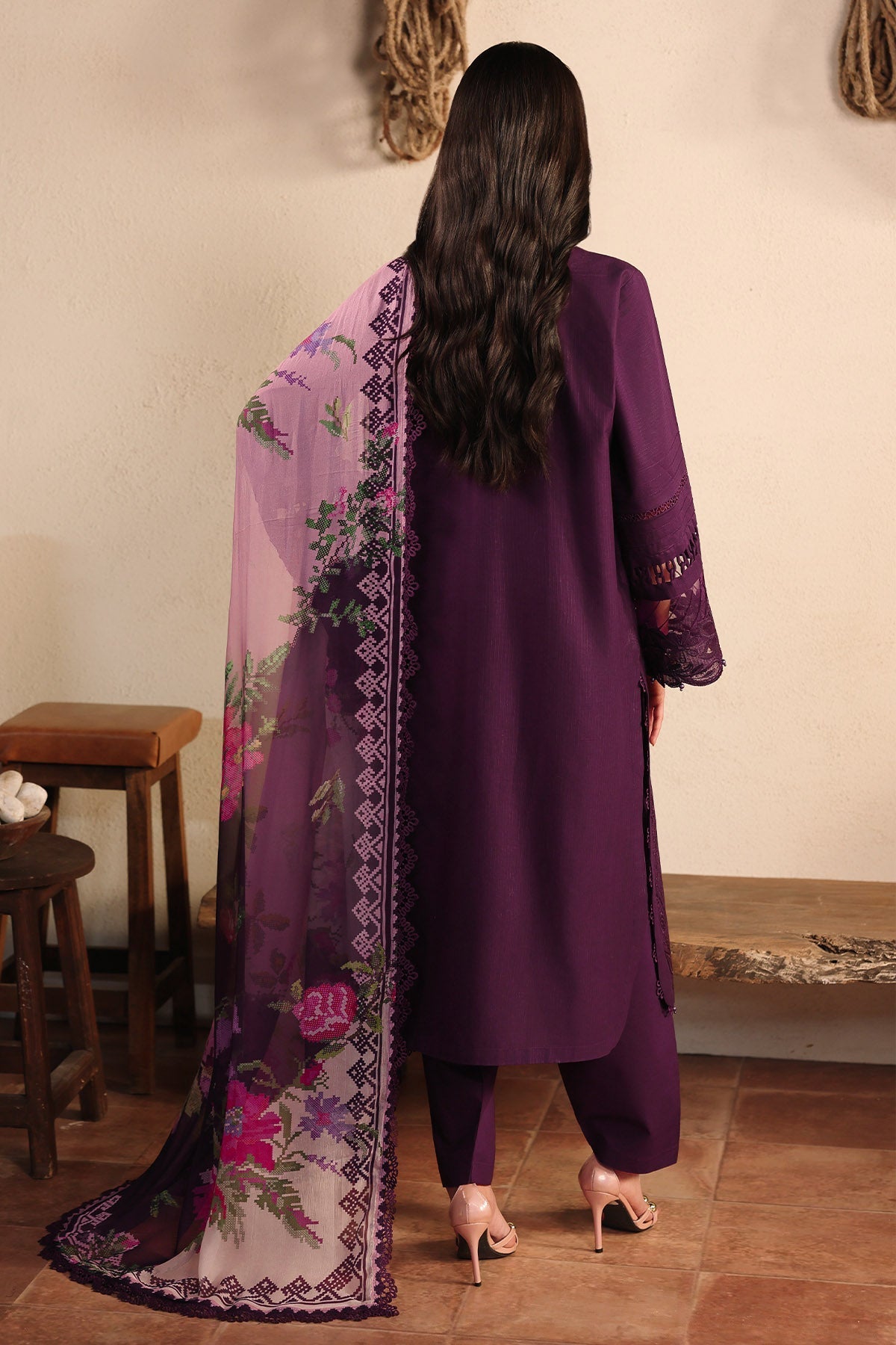 Nureh | Raha Lawn | NE-246 - Luxury Dress - available at Maria Faisal in UK and USA.