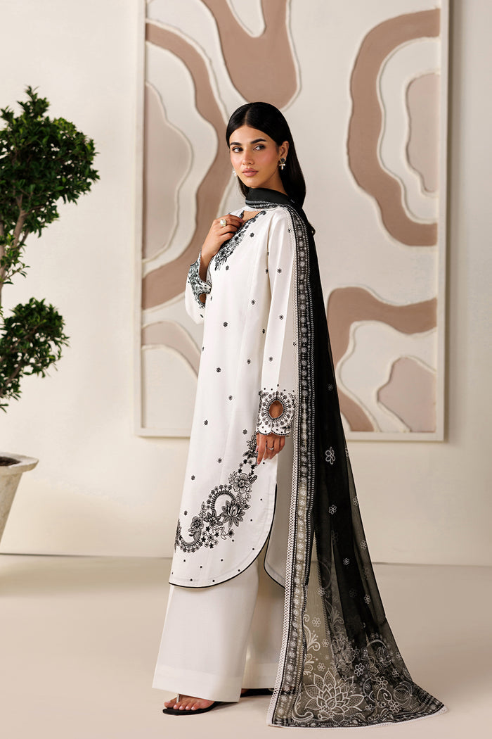Farasha | Summer Melody 26 | Moonlight White - Casual Dress - available at Maria Faisal in UK and USA.