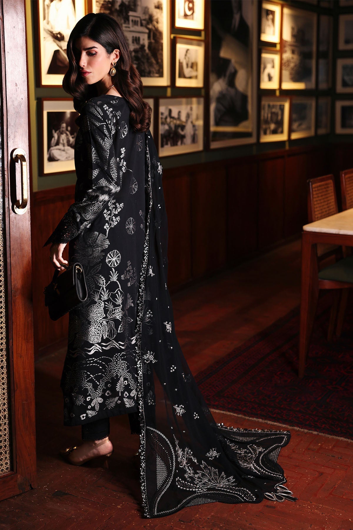 Nureh | Exclusive Jacquard | NE-227 - Luxury Dress - available at Maria Faisal in UK and USA.