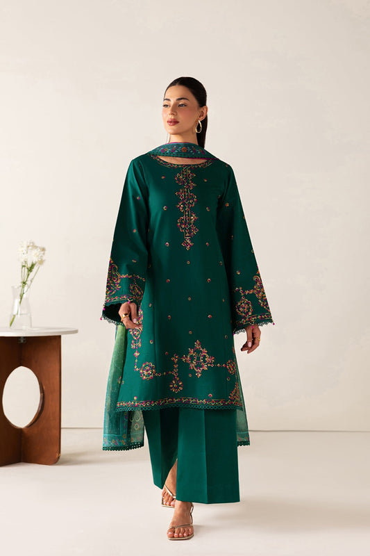 Farasha | Summer Melody 26 | Green Majesty - Casual Dress - available at Maria Faisal in UK and USA.
