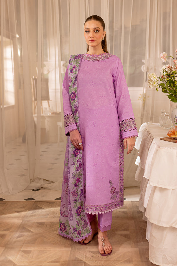 Farasha | Seraya Lawn 24 | VOILET - Designer Dress with Intricate embroidery and embellishments. Shop elegent wedding dress at Maria Faisal.