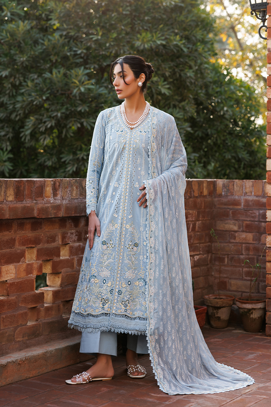 Emaan Adeel | Mirabelle Festive Luxury Lawn | BLISSFUL DREAMS - Luxury Dress - available at Maria Faisal in UK and USA.