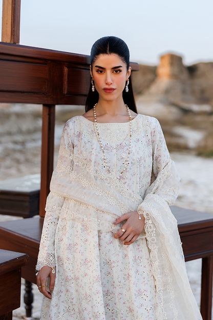 Emaan adeel | Sunlit Groove Luxury Lawn 26 | SUNKISSED - Luxury Dress - available at Maria Faisal in UK and USA.