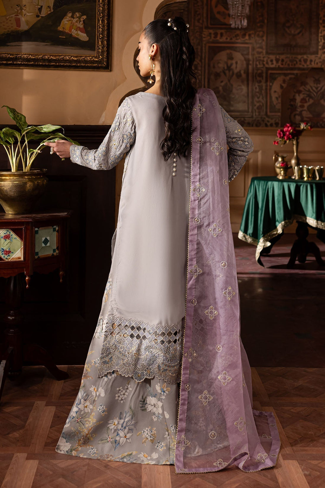 Nureh | Nur Mahal Formals | NE-142 - Designer Dress with Intricate embroidery and embellishments. Shop elegent wedding dress at Maria Faisal.