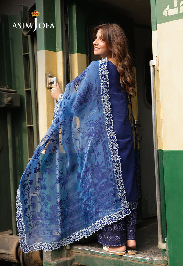Asim Jofa | Summer Rhapsody | AJUBU-02 Embroidered Jacquard - Ladies Clothes - Maria Faisal