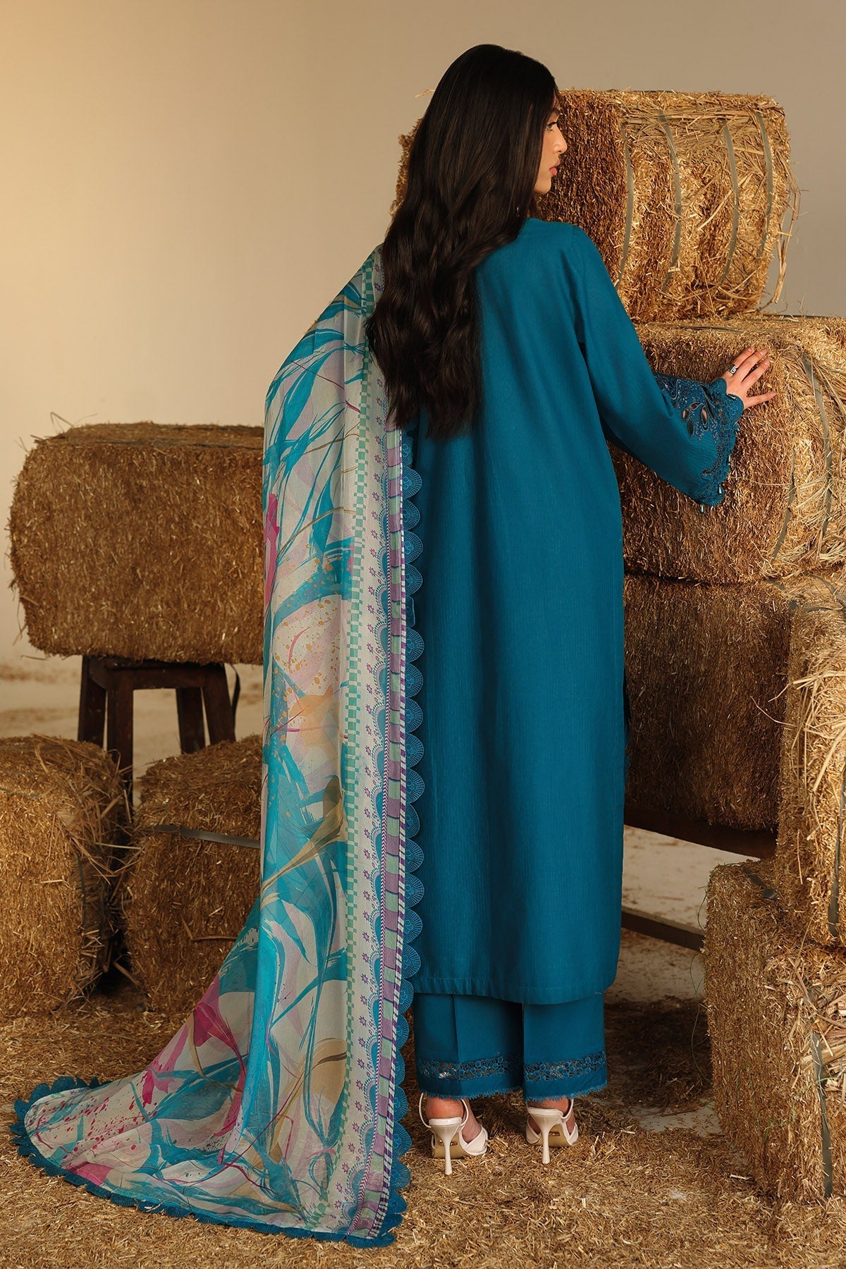 Nureh | Raha Lawn | NE-247 - Luxury Dress - available at Maria Faisal in UK and USA.