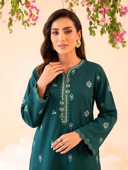 Faiza Faisal | FNF Cords Edit |DEEP TEAL CHARM - Casual Dress - available at Maria Faisal in UK and USA.