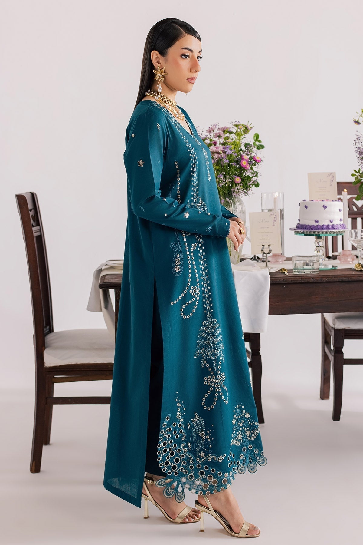 Nureh | Shades of Summer | NP-809 - Luxury Dress - available at Maria Faisal in UK and USA.